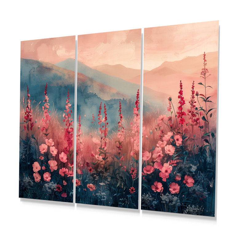 Aquinnah - Lupin, ensemble d'art mural, Métal métal, H 40 po x l 60 po x P 1 po