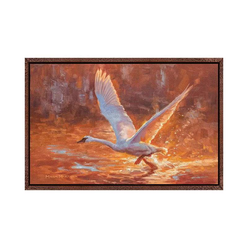 Burst Of Light by Mark McKenna - Painting on Canvas, 66.04cm H x 101.6cm W x 3.81cm D, Classic Brown Wood Framed