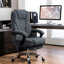 Fauteuil inclinable réglable avec chaleur, 6 vibrations, tissu doux au toucher, bureau gris anthracite 6 points de vibration,
