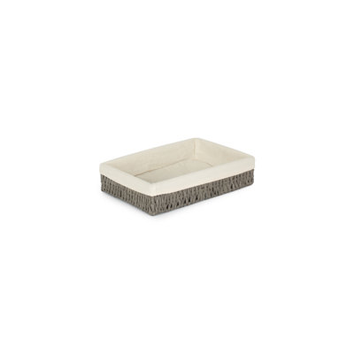 Lily Manor Wicker Storage Tray Basket with Lining