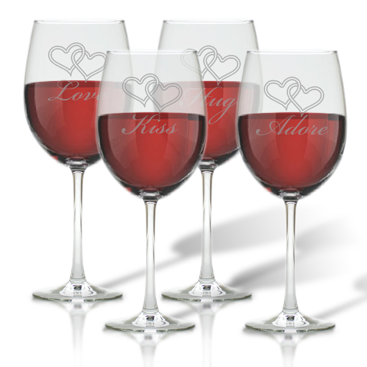 Personalized Red Wine Glasses Set of 4