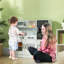 AIYAPLAY Play Kitchen, Pretend Toy Kitchen with Toy Phone, Chalkboard, White