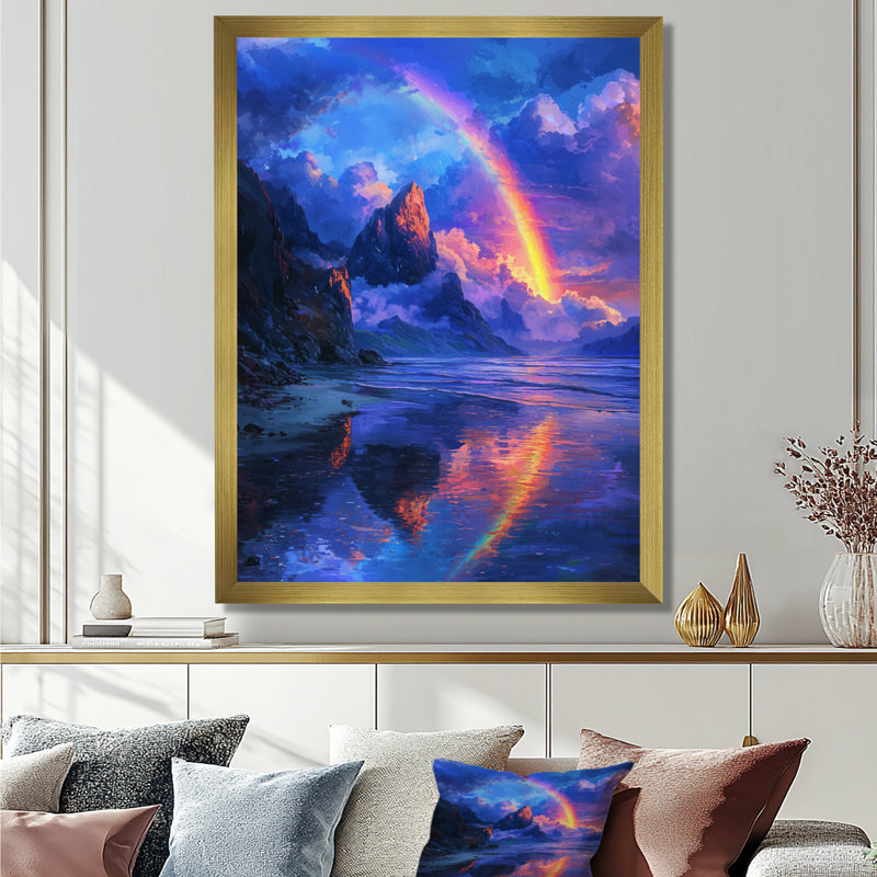 Lydd - paysages, art mural sur toile, H 32 po x l 16 po, Reproduction encadrée d'une seule photo, Or