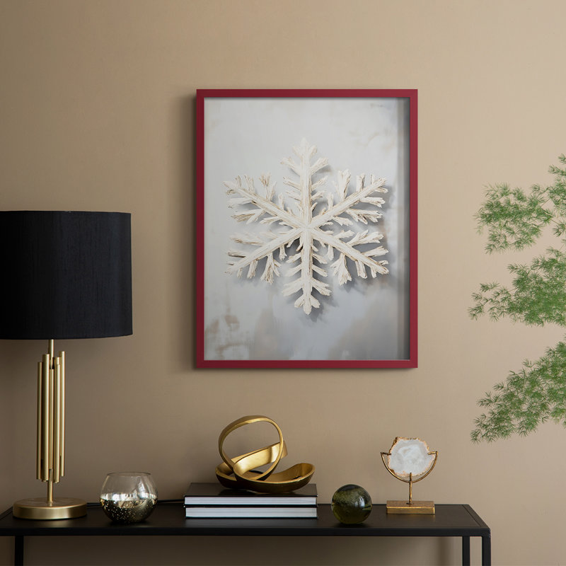 «Christmas Holiday Art», série 2-XXXIV, reproduction encadrée - bois massif, H 15 po x l 12 po, Rouge