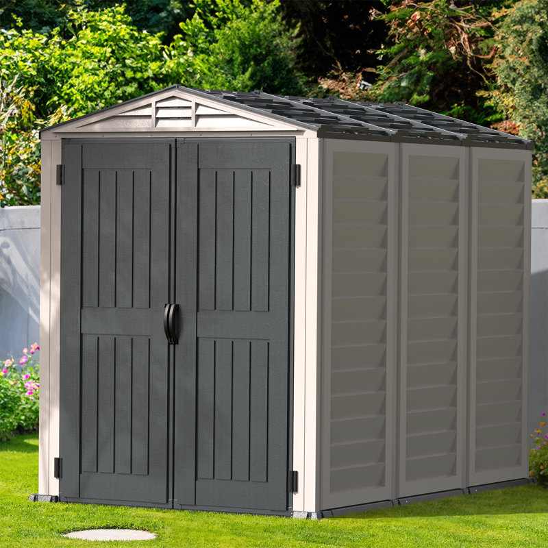 Yardmate Plus 5 ft. 7 in. W x 8 ft. D Plastic Traditional Storage Shed