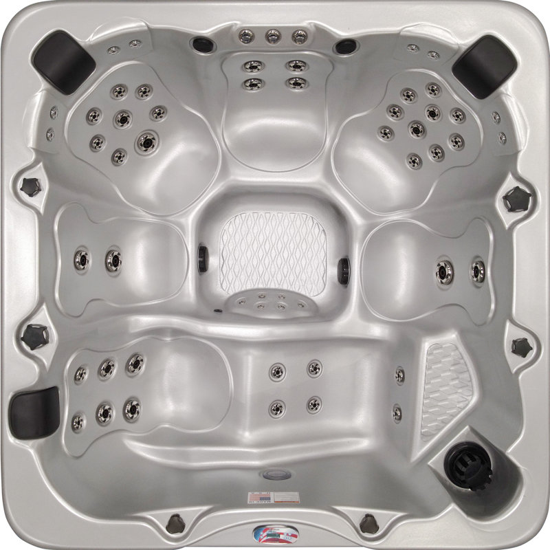 American Spas 240 Volt 6 Person 56 - Jet Acrylic Square Standard (Hardwired) Hot Tub with Ozonator and Built-In Speaker