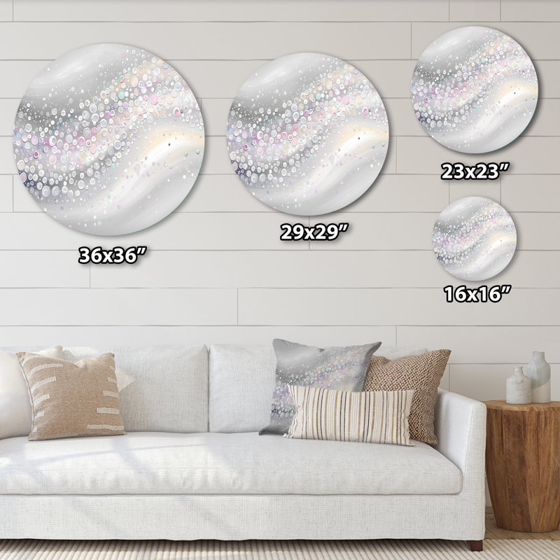 «Abstract Luminous Spiral Waves», art mural rond moderne abstrait, art mural contemporain en métal, H 29 po x l 29 po