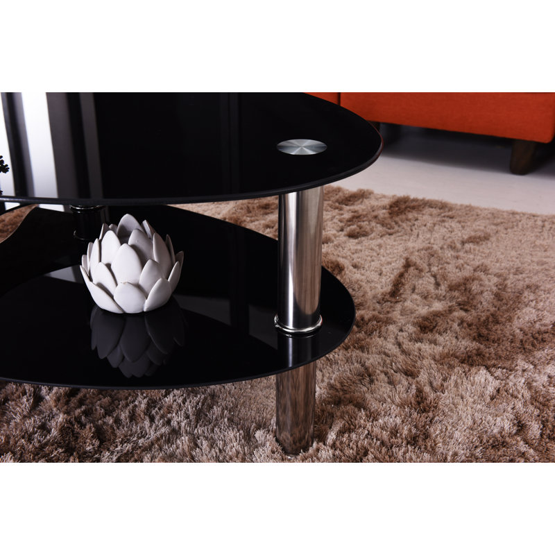 Glass Top Coffee Table, Black