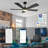 Outdoor Black Ceiling Fan with Light-1133478061