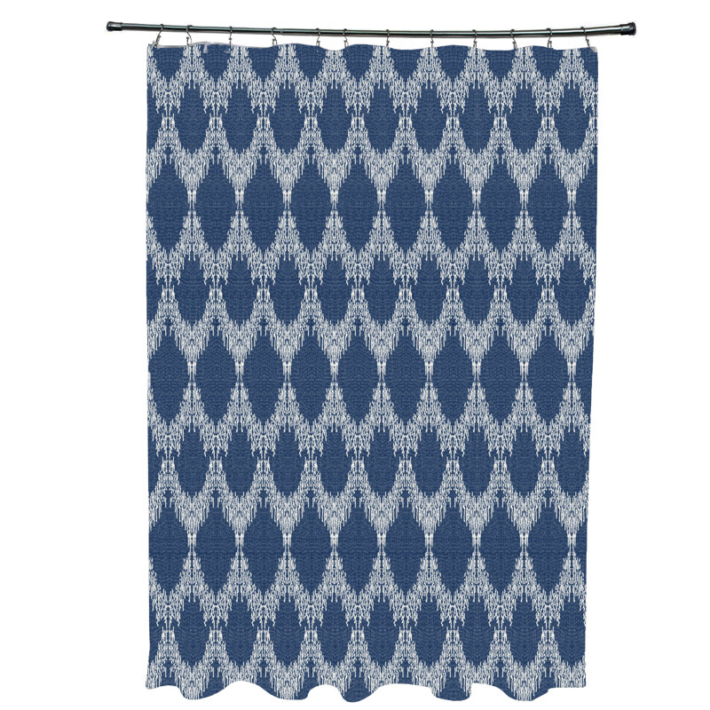 Rideau de douche simple à motif géométrique, bleu