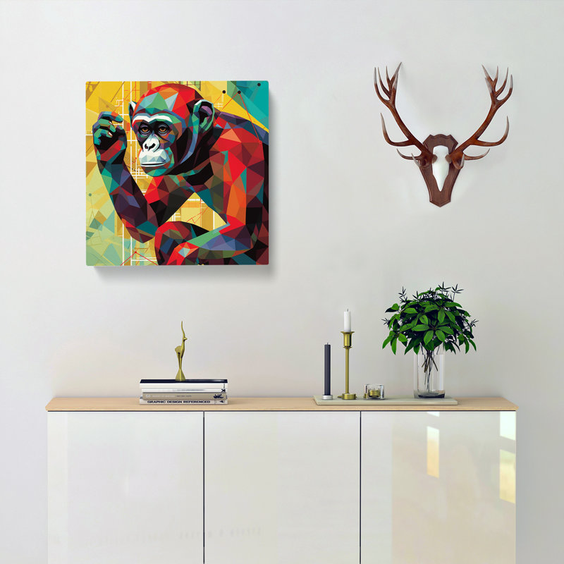 Monkey Constructivism - Wrapped Canvas, 50cm H x 50cm W x 3cm D