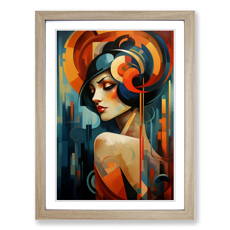 Single Picture Frame Print on Wood, Oak Framed, 64cm H x 46cm W