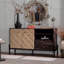 Console 56,5 po Mid-Century Buffet, bois massif et panneau de fibres à densité moyenne à motif géométrique 3D