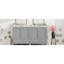 Meuble-lavabo gris 60 po avec lavabos doubles en céramique et tablette spacieuse - meuble de rangement élégant