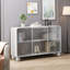 Armoire de rangement en verre 47,25 po du sol au plafond pour la cuisine, le salon et la salle de bain (blanc)