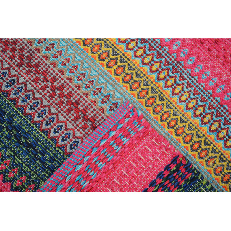 Saffron Geometric Cotton Hand Woven Area Rug, Rectangle 160 x 230cm