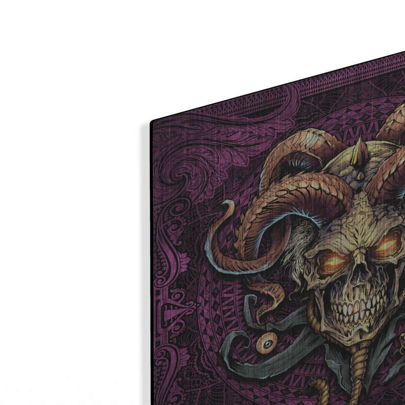 " Jester Skull With Horns " by Flyland Designs, 12" H x 12" W