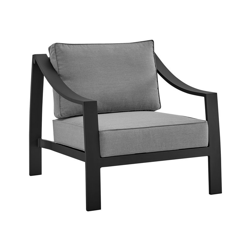 Chaise d'extérieur en aluminium Lamario, Noir/gris