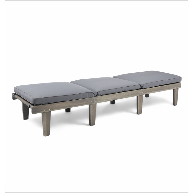 Chaise longue en bois Ariana KD, Gris