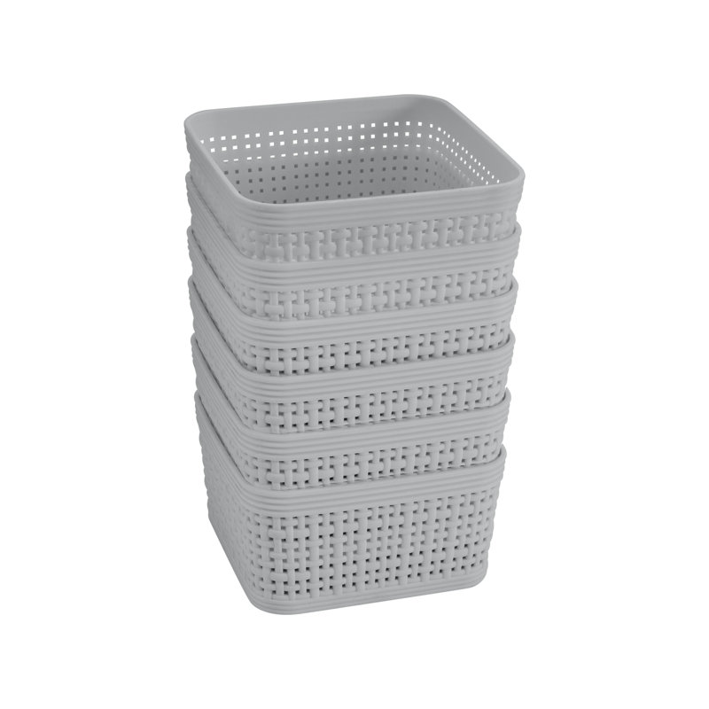 Simplify Plastic Decorative Basket, Gray