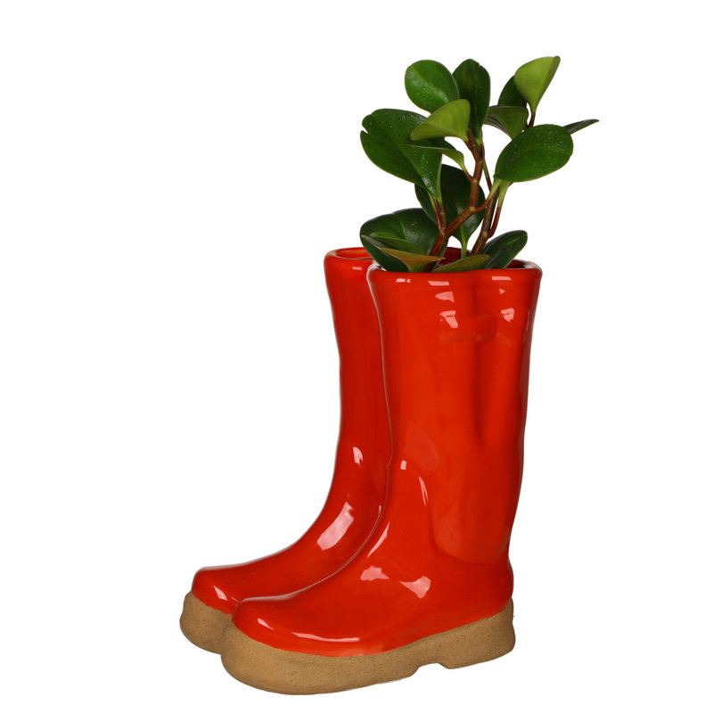 Carlson Ceramic Pot Planter, 29.5cm H x 24cm W x 16cm D, Red