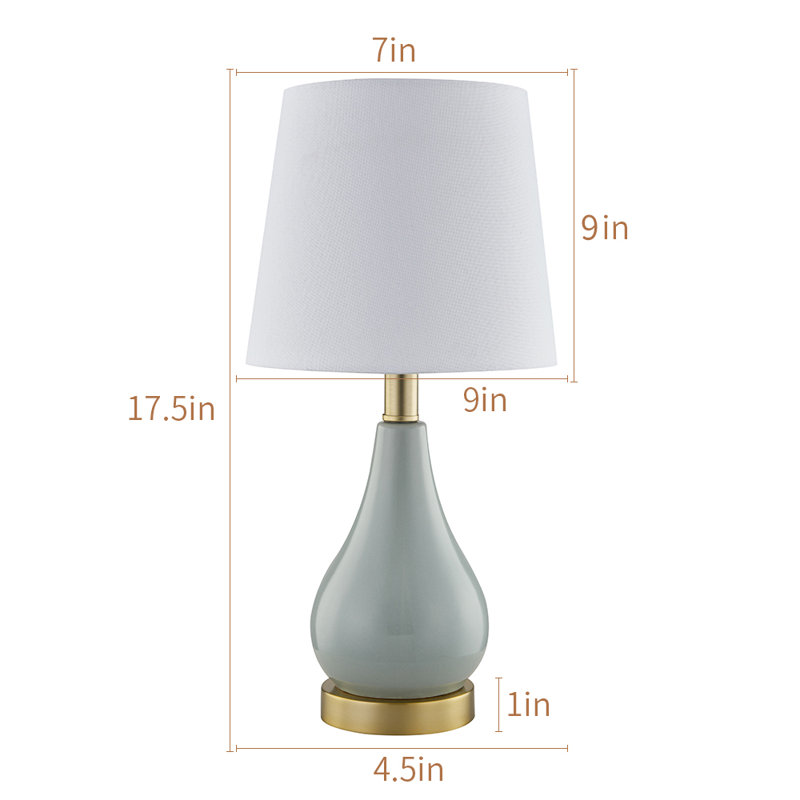 Conyers 17.5" Table Lamp Set with USB, Pale Blue