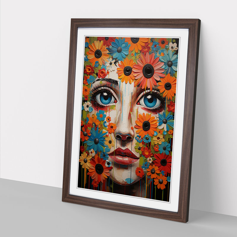 Floral Expressionism No.2 - Framed Print, Walnut Framed, 34cm H x 25cm W