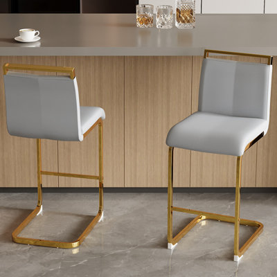 Tabouret de comptoir rembourré Antigone de 25 po avec structure en métal