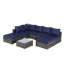 Canapé modulaire de patio pour l'extérieur 8 pièces, ensembles de conversation en osier avec coussins lavables et table basse en verre pour le jardin, la piscine, la cour arrière-131105381