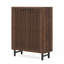 Armoire à chaussures moderne en bois à 6 niveaux avec portes à persiennes pour un rangement élégant et pratique-989310655