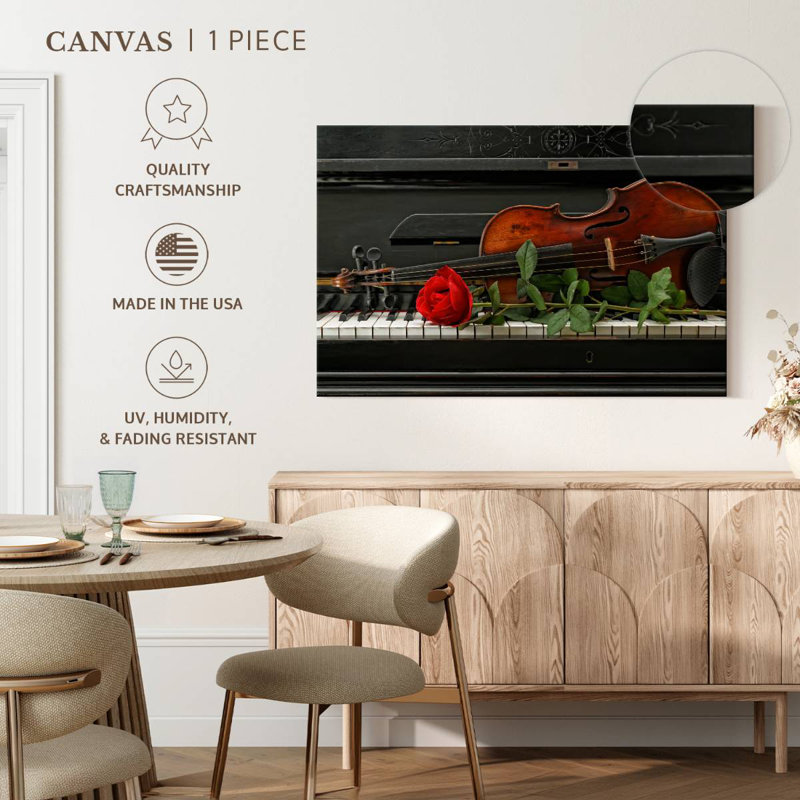 Abarca Romantic Piano And Violin, 32" H x 48" W