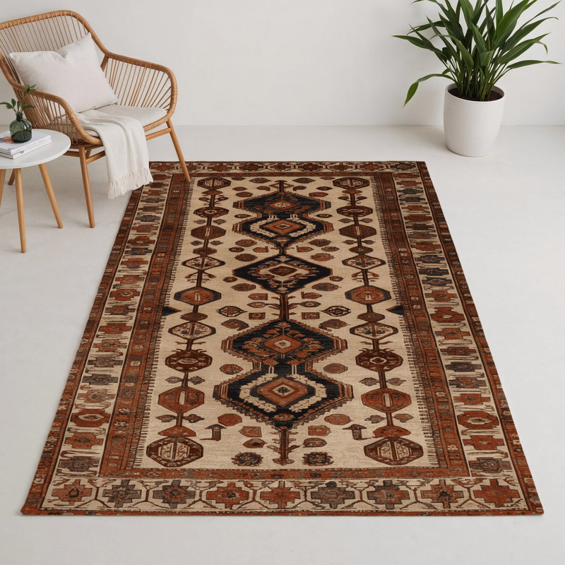 Turkish Brown Indoor and Outdoor Area Rug, Rectangle 9' x 12'