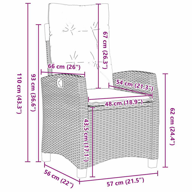 4 - Person Patio Dining Set with Rectangular Table, 73cm H x 160cm W x 80cm D