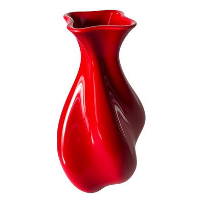 Wavy Red Ceramic Vase