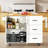 43" Rolling Kitchen Island with Storage and Drop Leaf