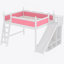 Full Loft Bed With Storage Shelves And Wardrobe, Solid Wood Loft Beds With Detachable Slide And Ladders, No Spring Box Needed, Pink And White.(Patent Protection)-322709640-322709645