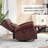 Heat Massage Manual Recliner Chair With Rocker And Swivel In Genuine Leather For Living Room,Red