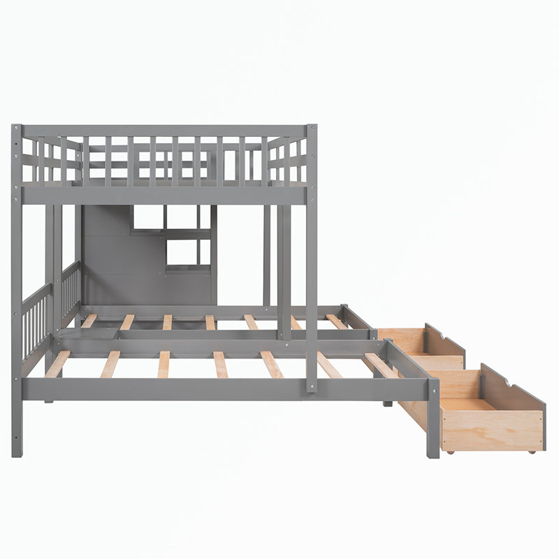 Gwennetta Kids Twin Over Full Bunk Bed with Drawers