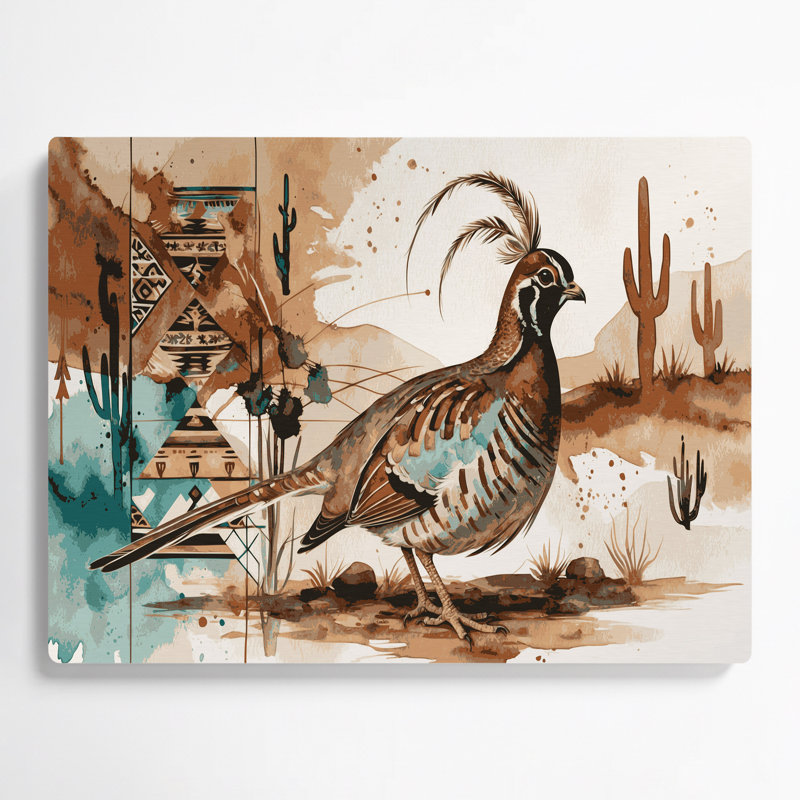Art mural en métal beige de Southwestern, 8"D x 10"W