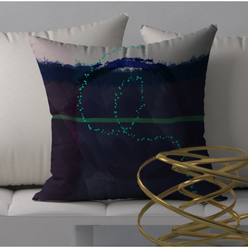 Abstract Reversible Throw Pillow, 24" H x 24" W