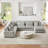 129" Oversized Sectional Sofa U-shaped Sofa Couch-625885456