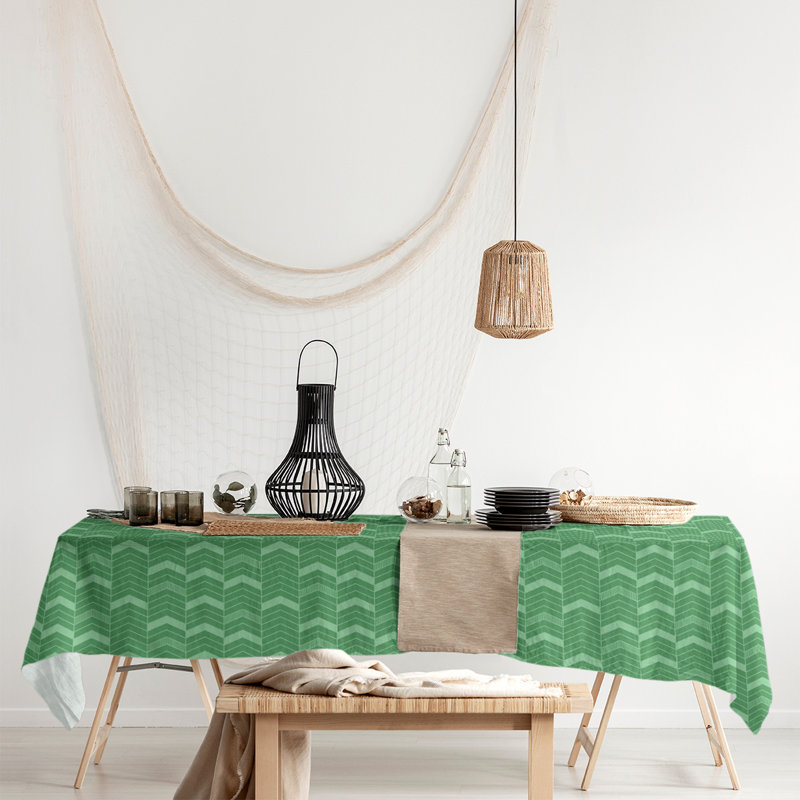 Nappe à chevrons à traits Stephenie, Vert
