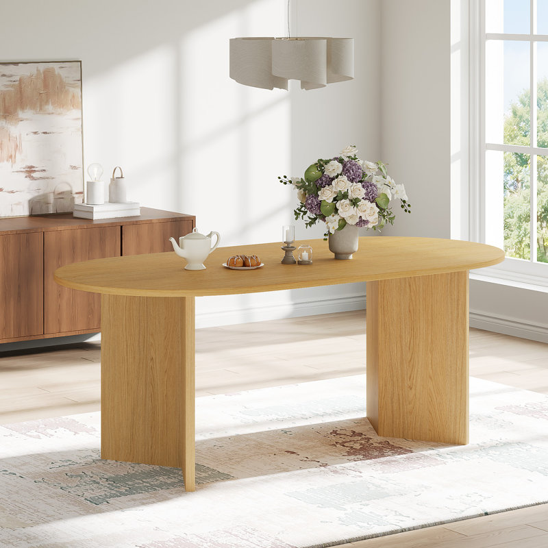 Table de salle à manger Chantae, Bois naturel, H 30 po x L 67 po x l 33,5 po