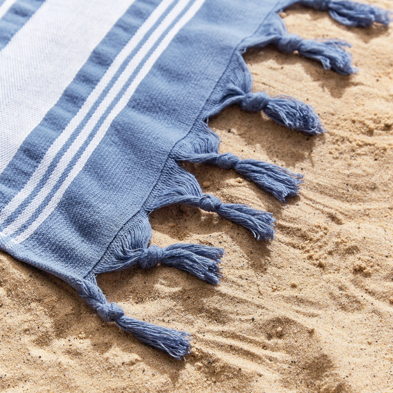Hammam 100% Cotton Beach Towel Single, Blue