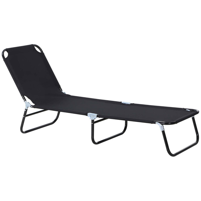 Folding Chaise Lounge Pool Chairs, Outdoor Sun Tanning Chairs, Reclining Back, Steel Frame & Breathable Mesh for Beach, Yard, Patio