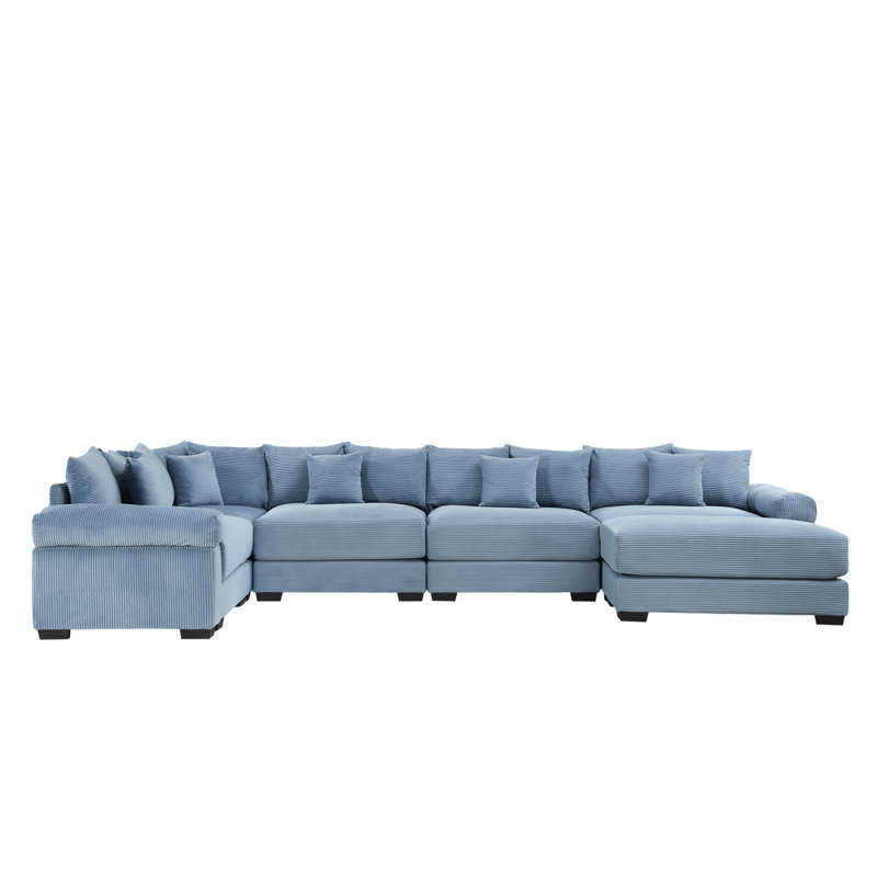 Oversized Cloud Modular Sectional Couch, Convertible Sectional Couches , Extra-Wide Armrests With Chaise,Premium Corduroy Fabric, Ergonomic Design, Easy Assembly, For Living Rooms Study