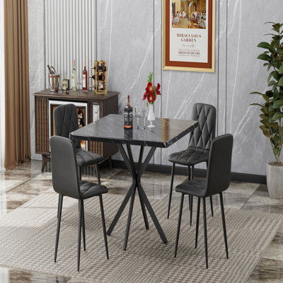 Table de salle à manger carrée, table de salle à manger carrée moderne pour 4 à 6 personnes, table basse pour la salle à manger de cuisine, bureau, espace
