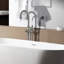 Robinet de baignoire avec douche à main en nickel brossé - métal, élégance pour salle de bain nickel métallique autoportant, sophistication