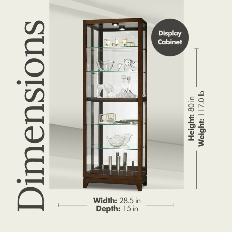 Luke V Lighted Curio Cabinet, Espresso