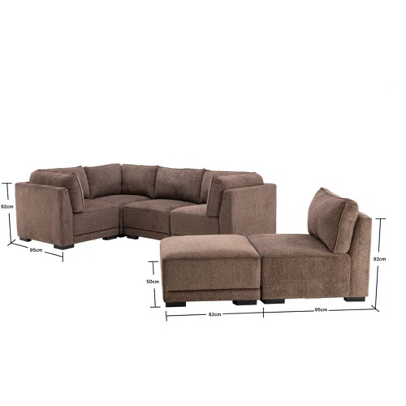 Canapé modulaire rembourré 6 pièces Yuvan